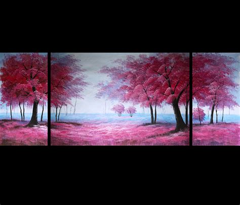 Abstract Painting Wall Art Paintings Stretched Canvas Japanese Cherry