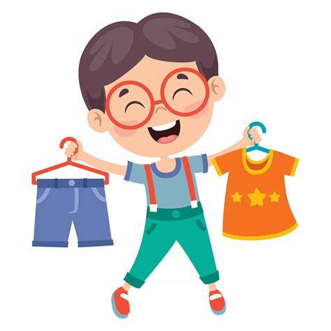 Little Kid And Colorful Clothes 2539152 Vector Art At Vecteezy