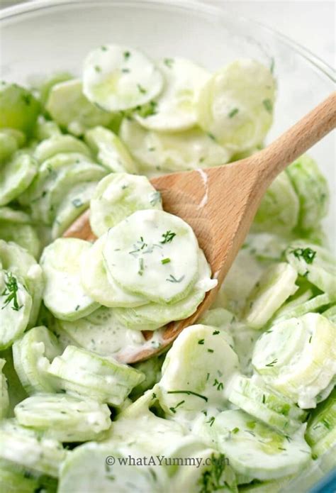 Easy Creamy Cucumber Salad Yummy Recipes