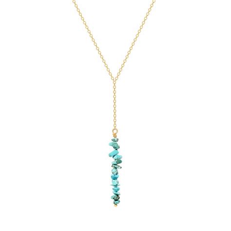 Dainty Turquoise Lariat Necklace Gold Y Necklace Turquoise Etsy