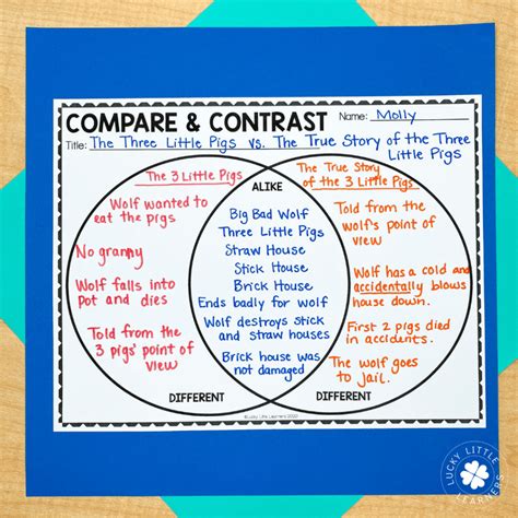 Compare And Contrast Characters Graphic Organizer