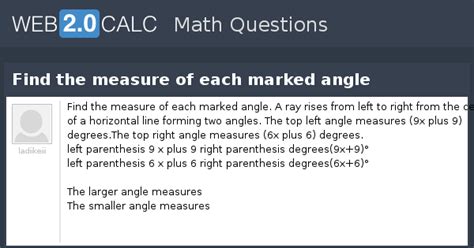 View Question Find The Measure Of Each Marked Angle