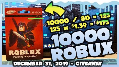 Roblox 10 000 Robux T Card