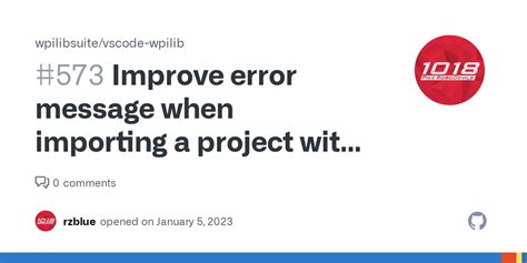 Improve Error Message When Importing A Project With Missing Or Broken