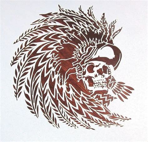 Warrior Skull Native American Warrior Stenciltemplate Reusable 10 Mil