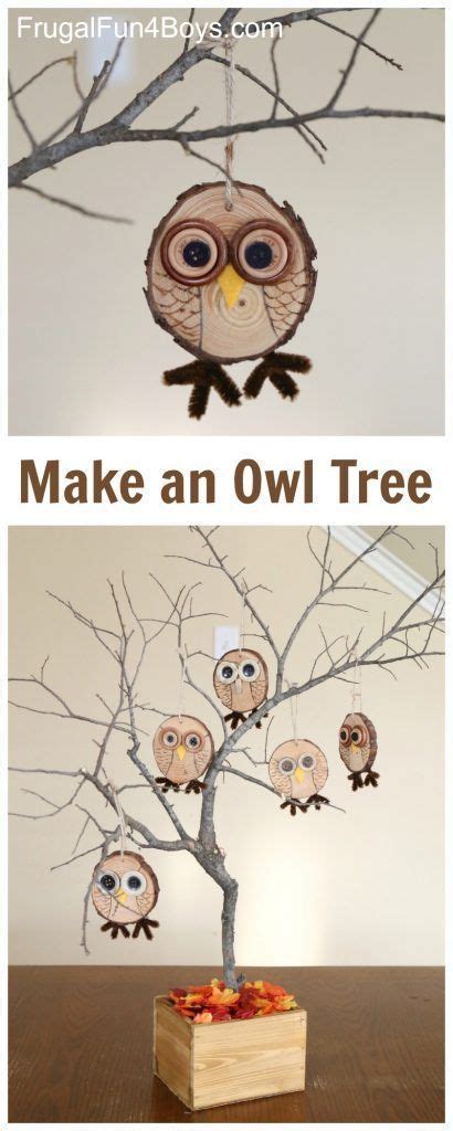 How To Make Adorable Wood Slice Owl Ornaments And An Owl Tree Autumn