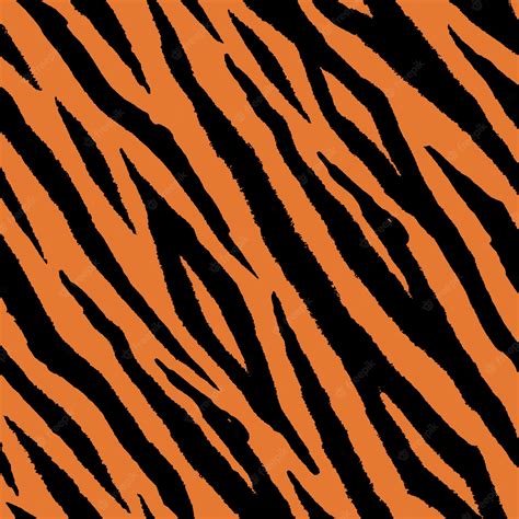 Premium Vector Seamless Pattern Of Tiger Skin In Doodle Hand Drawing