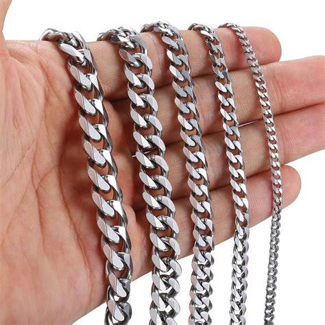 Stainless Steel Cuban Curb Link Chain Necklace 3mm 5mm 7mm Etsy