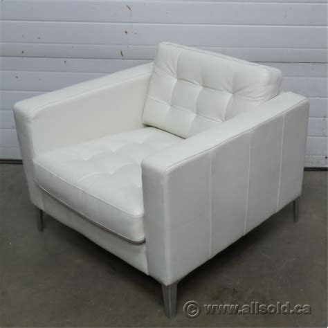 Ikea Landskrona White Leather Reception Lounge Chair Allsoldca Buy