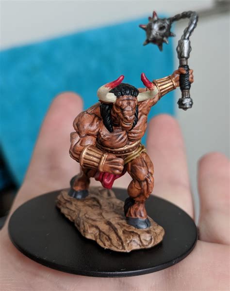 First Foray Into Painting Minis Minotaur From Nolzurs Marvelous