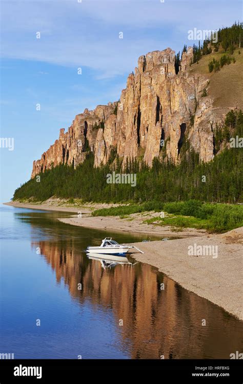 Lena Pillars National Park View From Lena River National Heritage Of