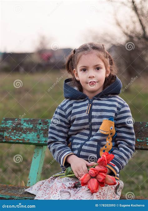 Portrait Of A Beautiful Little Girl With Brown Eyes Stock Image Image