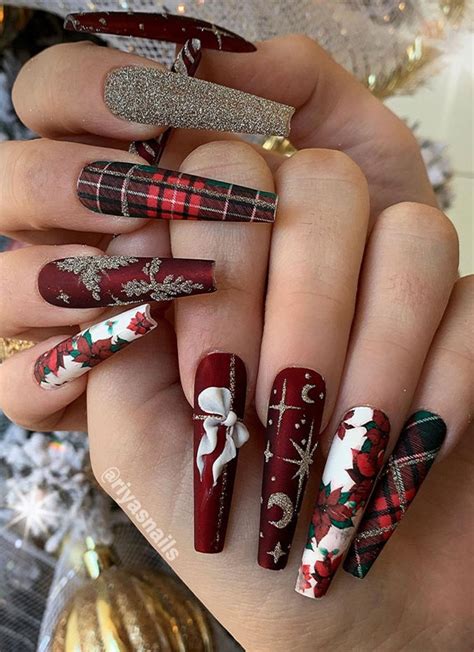 Pretty Festive Nail Colours And Designs 2020 Red And Glitter Christmas