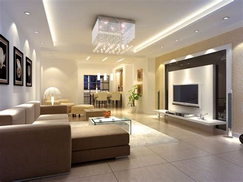Modern Luxury Interior Design With Modern Ceiling Lighting In False