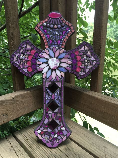 Custom Mosaic Cross By Tina Wise Crackin Mosaics Mosaic Crosses