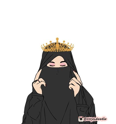 30 Gambar Kartun Muslimah Bercadar Couple Gambar Kartun