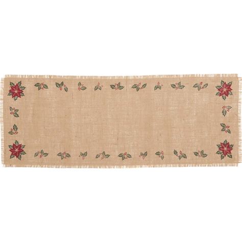 Jute Burlap Poinsettia 36 Inch Table Runner The Weed Patch