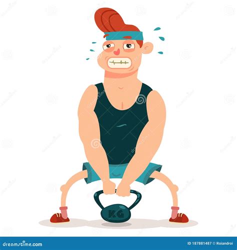 Fitness Exercise For Men Vector Workout Yoga And Sports Cartoon