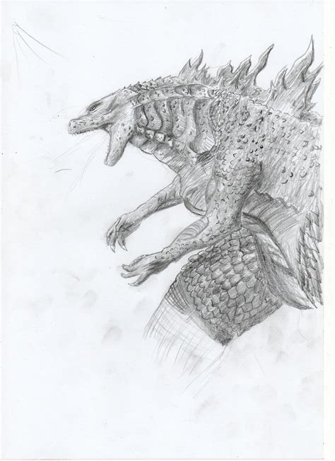 Godzilla (2014) poster, created using the script. Godzilla 2014 Drawing by ThrashMaster666 on DeviantArt