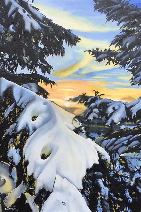 Sun Kissed Snowfall Painting By Sharon Duguay Fine Art America
