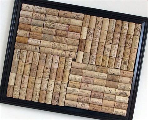 Diy Wine Cork Board With Brown Frame Office Kitchen Organizing