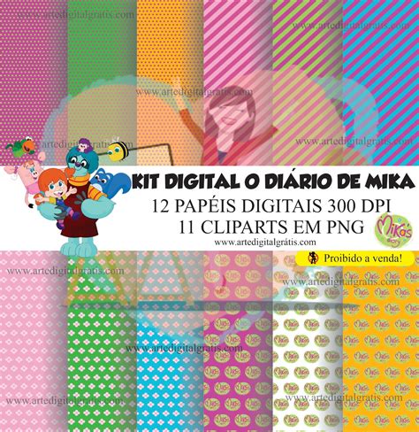 Kit Digital O DiÁrio De Mika Download Arte Digital Grátis