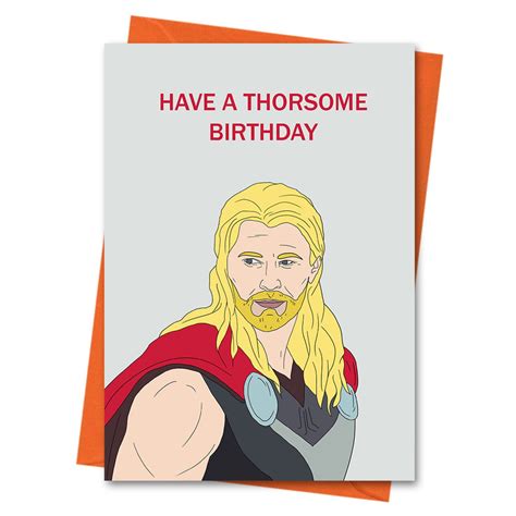 Thor Birthday Card Funny Birthday Card Avengers Card God Of Etsy