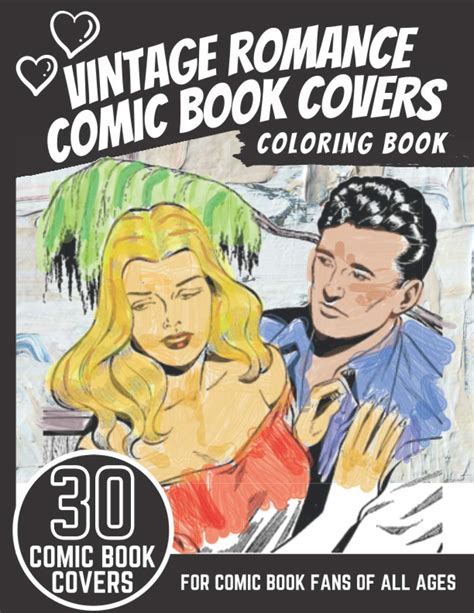 Buy Vintage Romance Comic Book Covers Coloring Book 30 Amazing Vintage