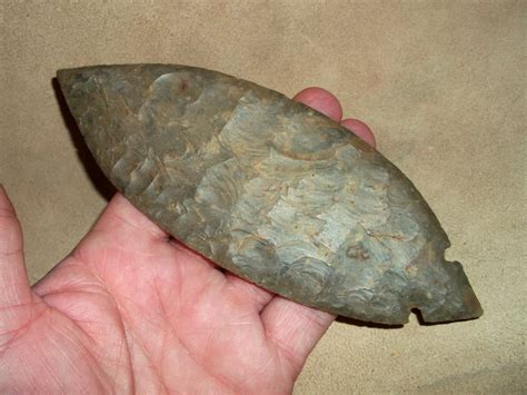 Huge Flint Indian Artifact Turkey Tail Arrowhead Spear Point