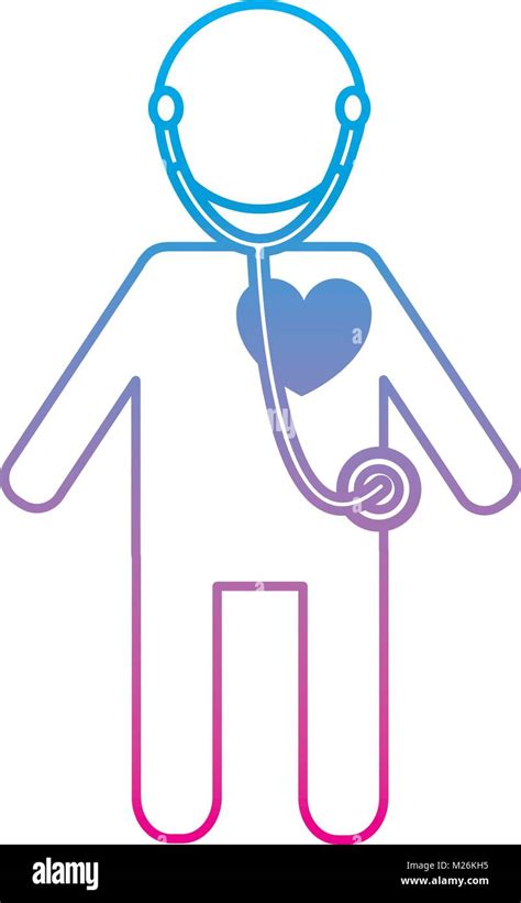 Male Character Stethoscope And Heart Medical Stock Vector Image And Art