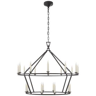 DARLANA LARGE TWO-TIERED RING CHANDELIER | Chandelier ceiling lights, Tiered ring, Iron chandeliers