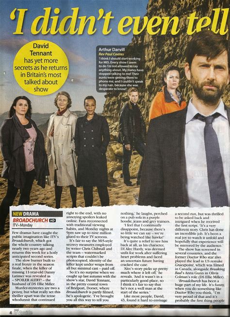 Magazine and newspaper articles can be primary or secondary sources, depending on the content. BROADCHURCH: David Tennant In TV Listings Magazines