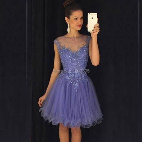 Lavender Light Purple Short Prom Dresses Semi Formal Dress 2016 With