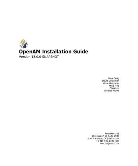 Openam Installation Guide Manualzz