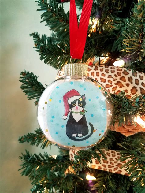 Tuxedo Cat Ornament Cat Christmas Ornament Personalized T Etsy
