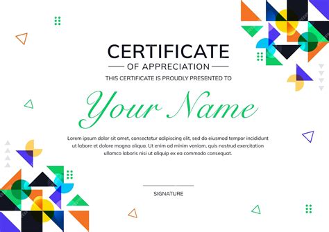 Premium Vector Abstract Modern Certificate Of Appreciation Template