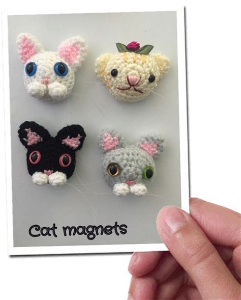 Magnets Fridge Magnet Animal Crochet Cat Crochet Magnet