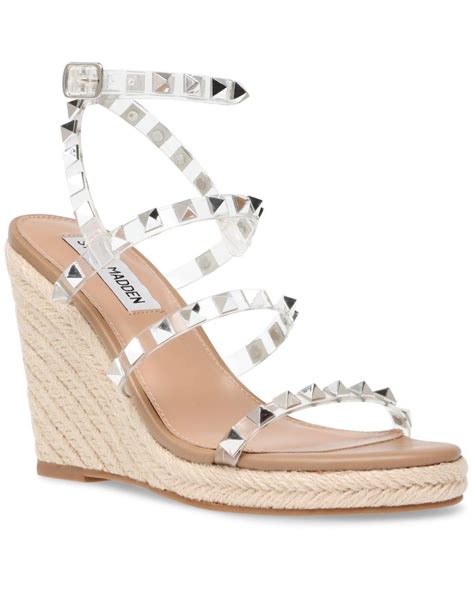 Steve Madden Maici Studded Platform Wedge Espadrilles Lyst