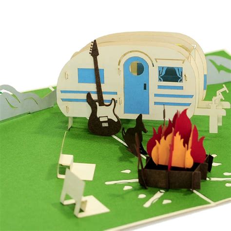 You can now use your card! Camping trip Pop Up Card-Summer vibes 3D card-kirigami cards manufacturer