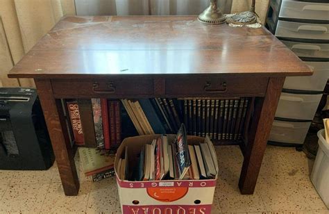 Antique Quarter Sawn Oak Mission Style Library Table Jun 04 2020