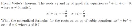 Solved: Recall Viete's Theorem: The Roots X1 And X2 Of Qua... | Chegg.com