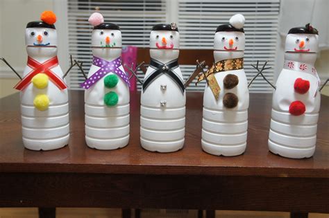 Snowmen Made Out Of Liquid Coffee Creamer Containers