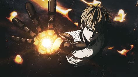 Wallpaper Anime Robot One Punch Man Genos Flame Darkness