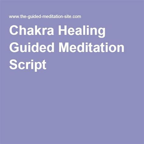 Chakra Healing Guided Meditation Script Meditation