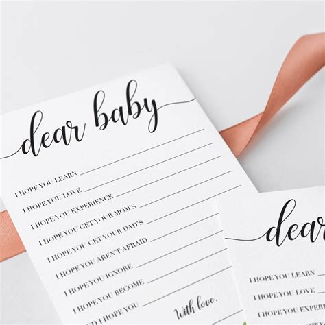 Printable Wishes For Baby Cards For Greenery Themed Baby Shower