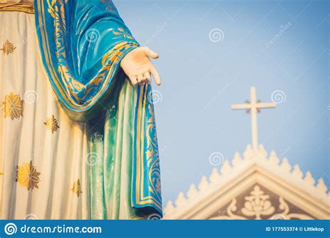 The Blessed Virgin Mary Statue Figure Catholic Praying For Our Lady