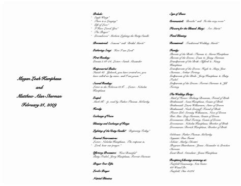 Catholic Church Wedding Program Template Free Charli Clunie Journal Blog