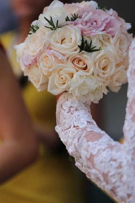 free picture wedding bouquet hand wedding dress roses white elegant white flower bouquet
