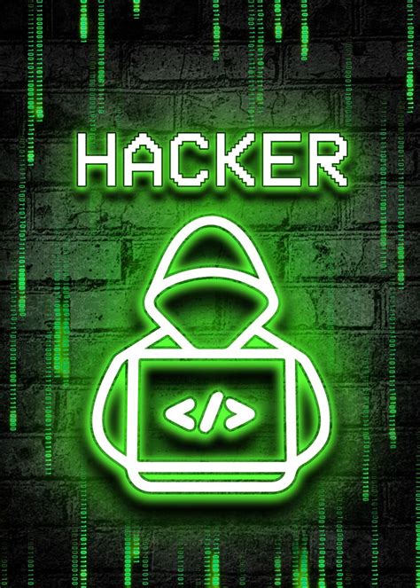 Hacker Computer Hacking Poster Picture Metal Print Paint By Kitty