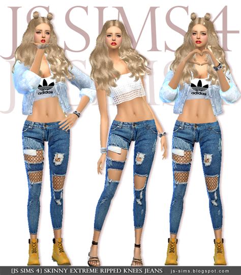 Sims 4 Ccs The Best Ripped Skinny Jeans For Females By
